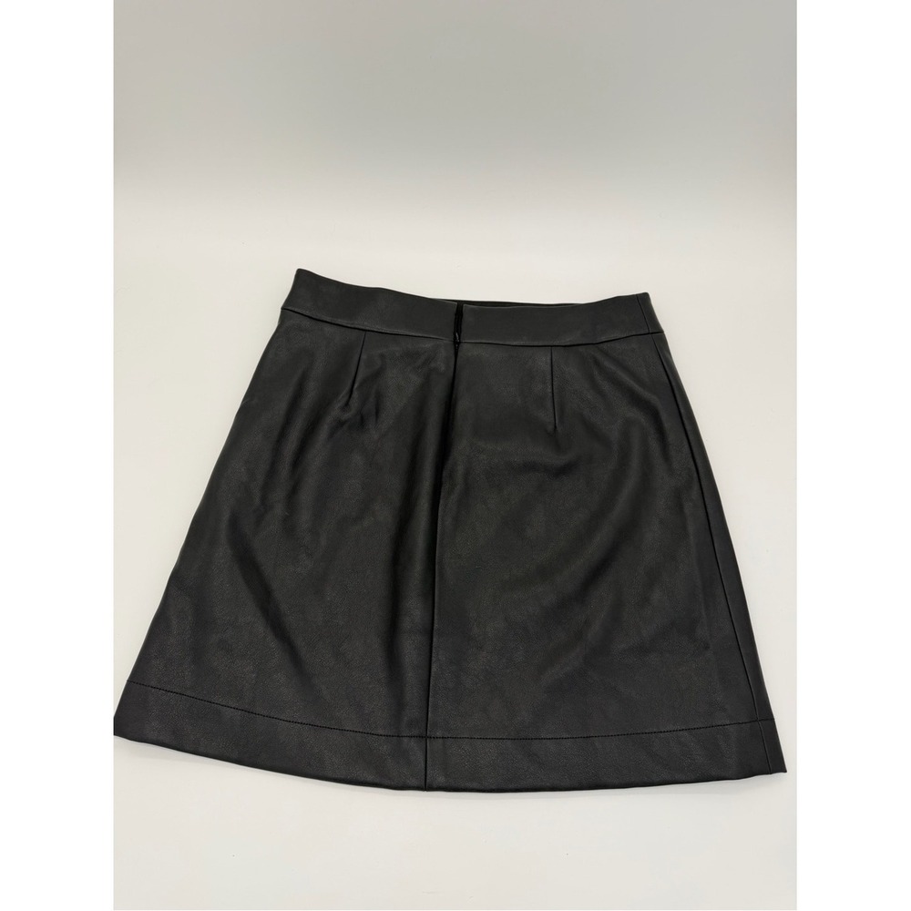 J Crew Faux Leather Classic Black A-Line Mini Skirt size 6 - Picture 2 of 5